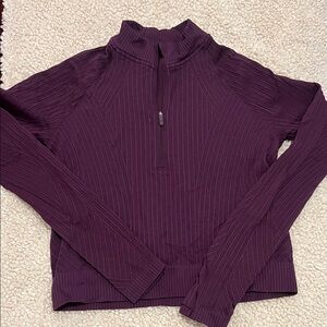 lululemon athletica Dark Purple Ribbed Sweatshirt